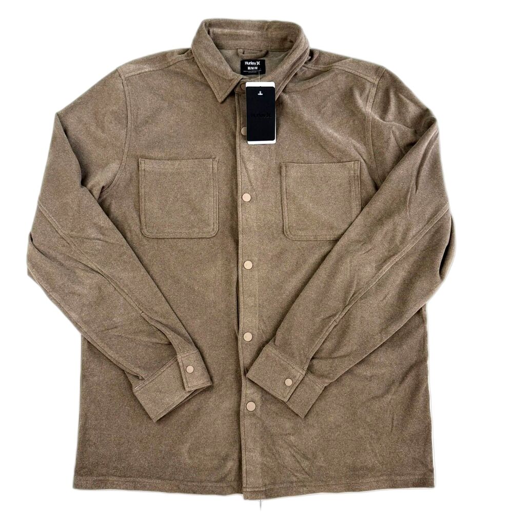 Hurley Men's Newport Performance Shirt Jacket Ultra Soft Walnut Medium NWT